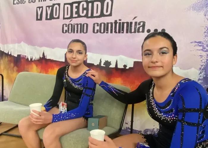 Gimnastas del club de gimnasia de Madrid en jornada de competición