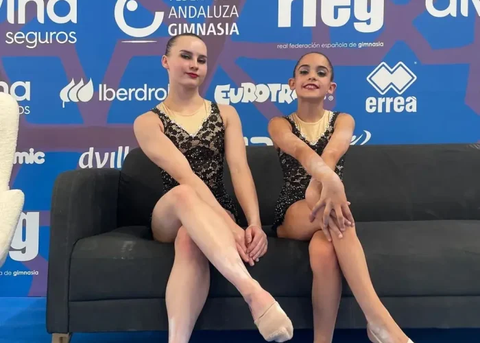 Gimnastas del club en el Campeonato de España de gimnasia acrobática